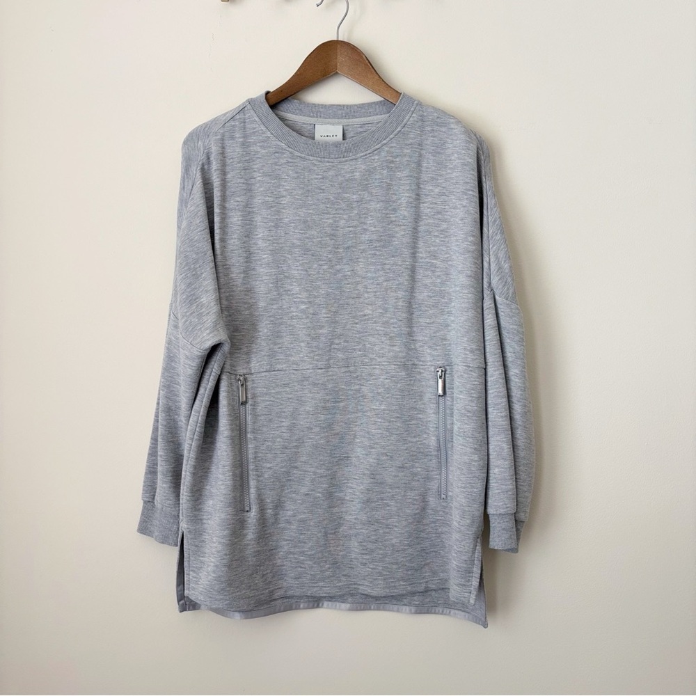 Varley Paige Grey Heather Longline Sweatshirt Small Athleisure